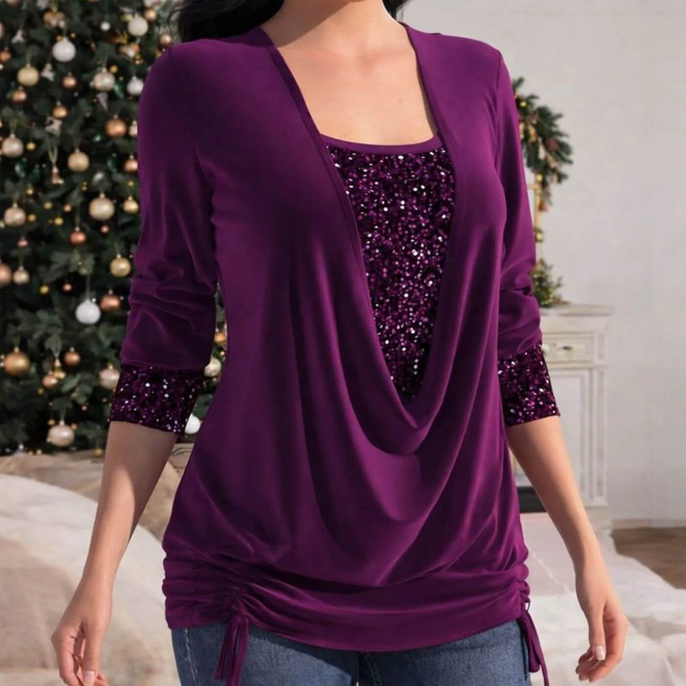 Aurora - Blusa di Seta Scintillante - Image 2