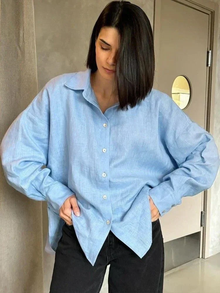 Benilde - Blusa in Lino Rilassata - Image 2