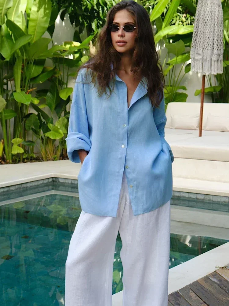 Benilde - Blusa in Lino Rilassata - Image 6
