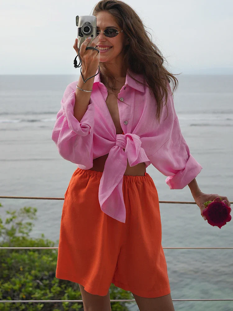 Benilde - Blusa in Lino Rilassata - Image 7