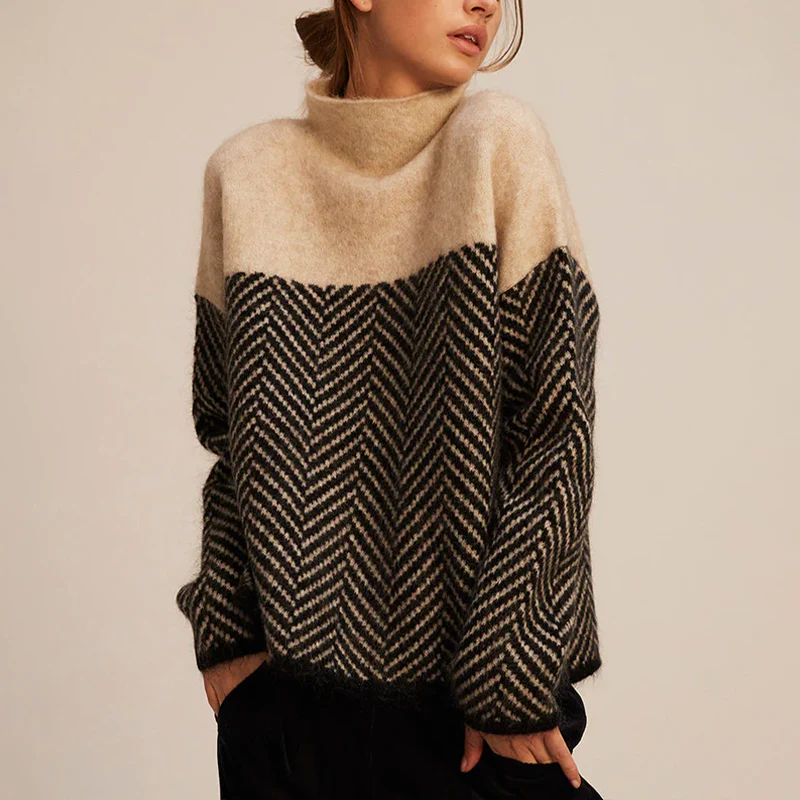 Bianca - Maglione a Zig Zag Accogliente