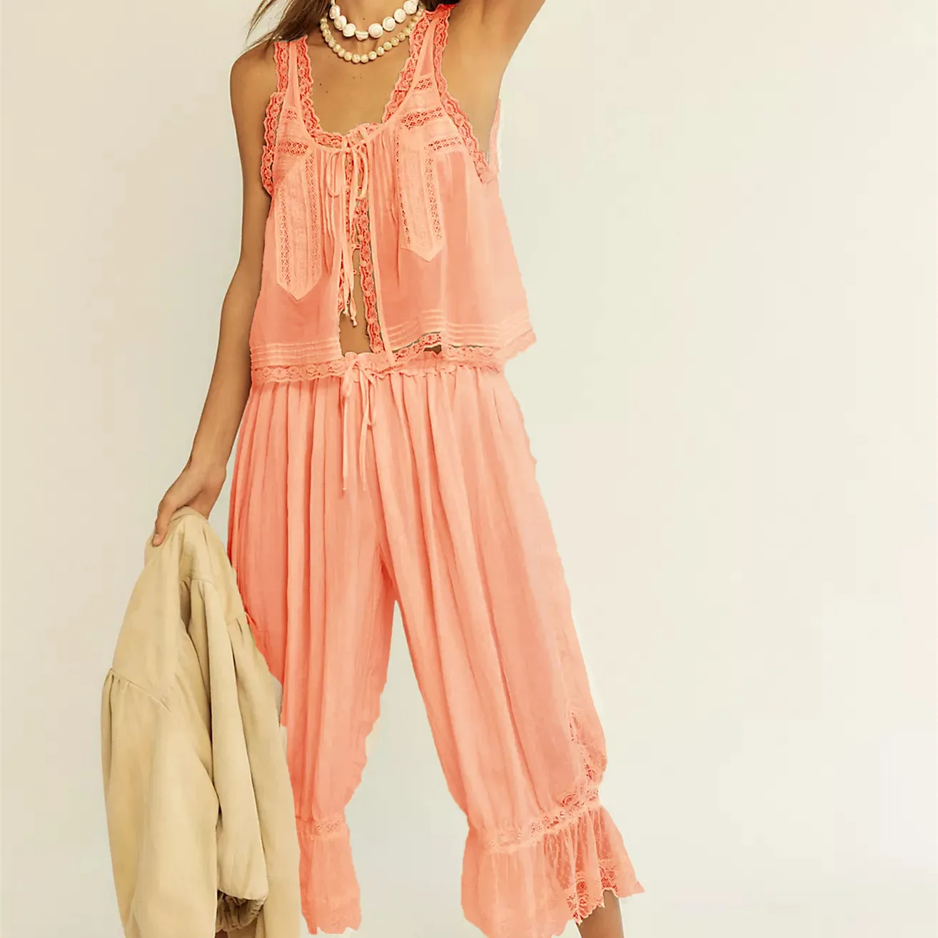 Gisella - Elegante Ensemble in Pizzo Aereo - Image 2
