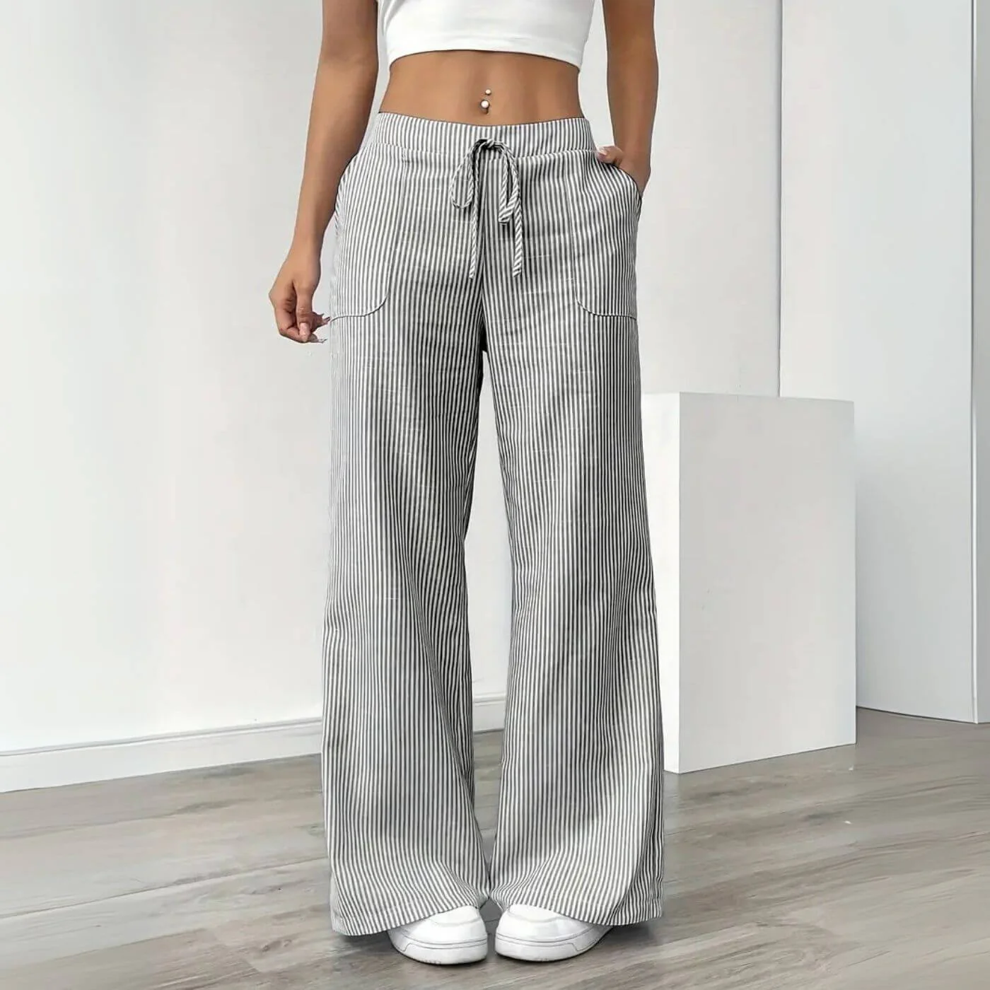 Massima - Pantaloni a Righe Rilassati - Image 11