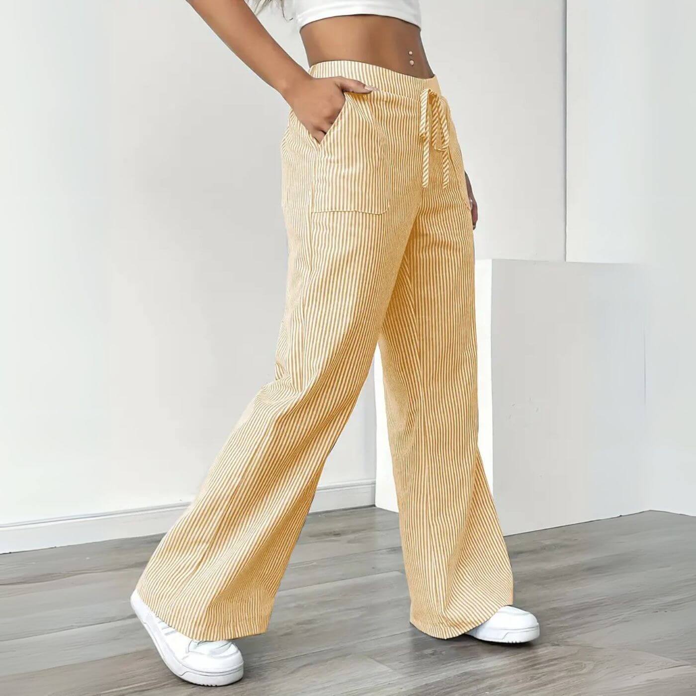 Massima - Pantaloni a Righe Rilassati - Image 4