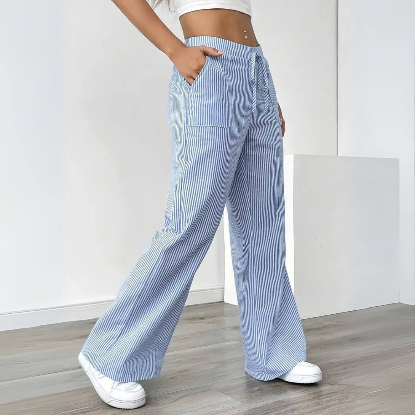 Massima - Pantaloni a Righe Rilassati - Image 7