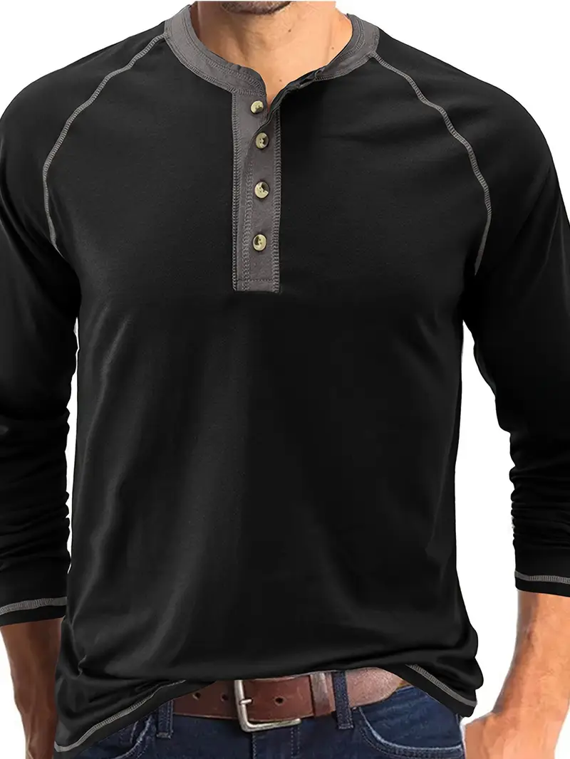 Simone - Elegante Henley in Cotone